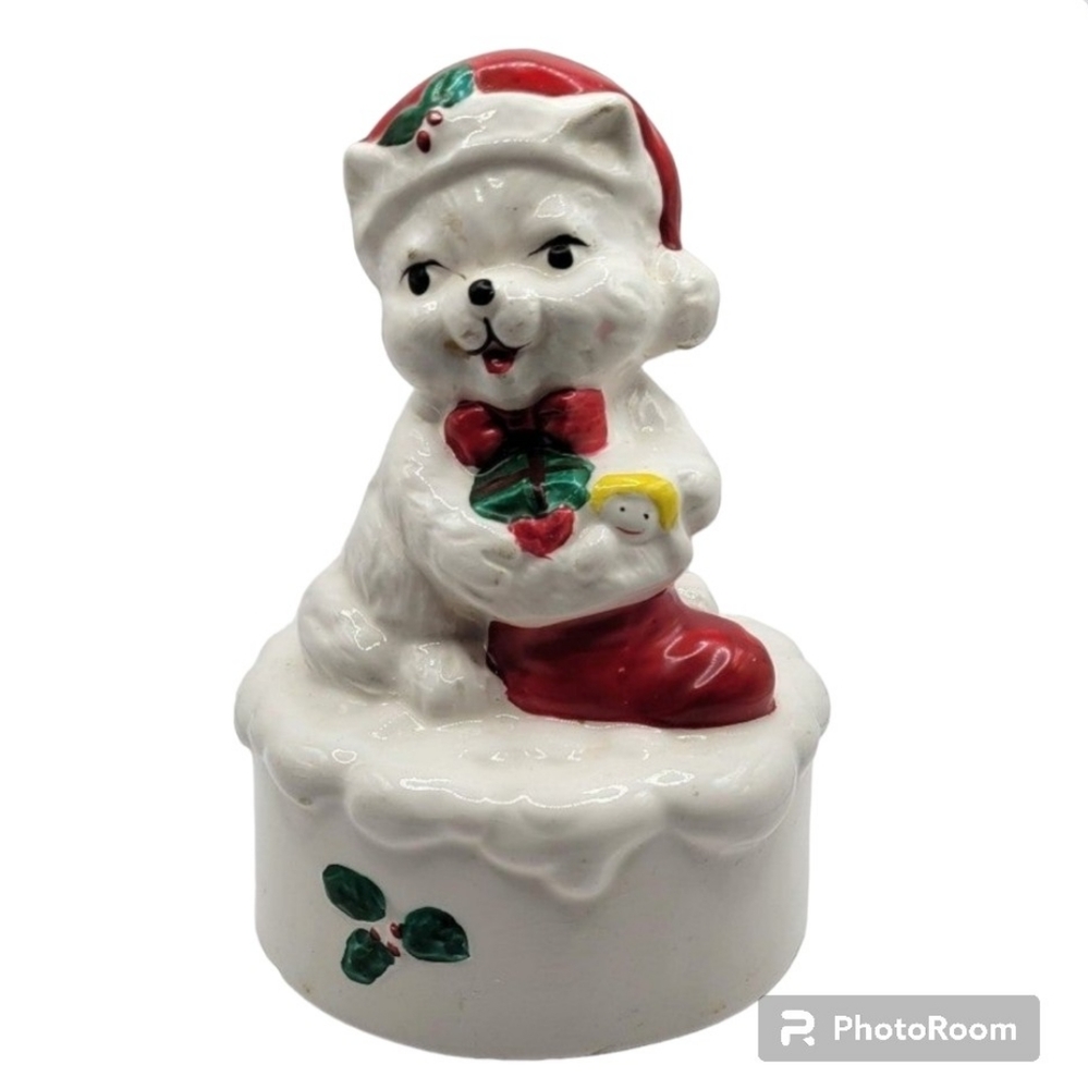 Vintage Mount Clemens Pottery Christmas Music Box